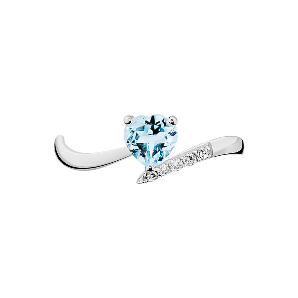 Bague Eva Or Blanc Topaze Et Diamant - Bagues solitaires Femme | Histoire d’Or