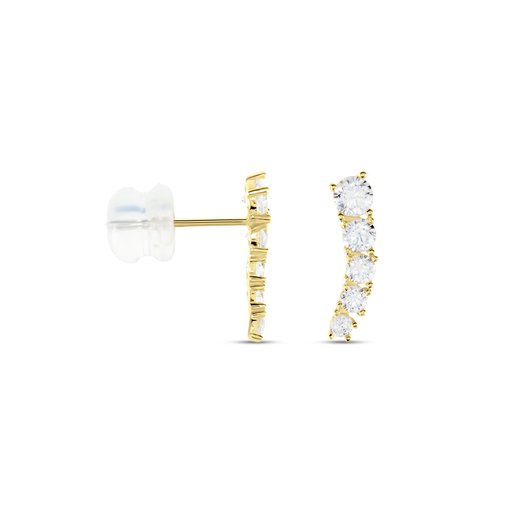 Boucles D'oreilles Puces Or Jaune Anaca Oxydes De Zirconium - Clous d'oreilles Femme | Histoire d’Or