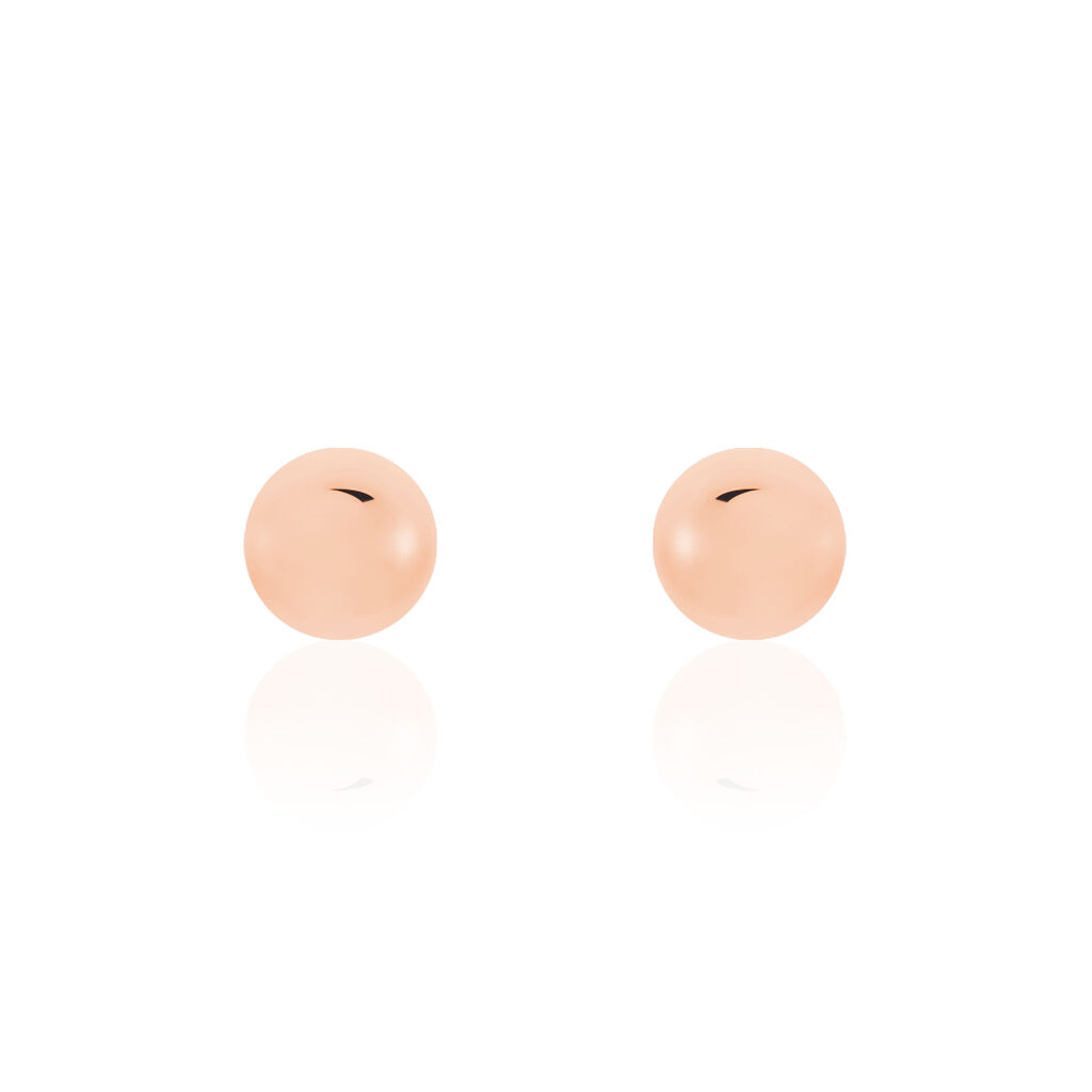 Boucles D'oreilles Puces Fidelia Boule Or Rose - Clous d'oreilles Femme | Histoire d’Or