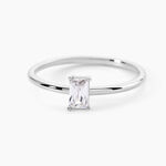 Bague Baguette Argent Blanc Oxyde De Zirconium - Bagues solitaires Femme | Histoire d&rsquo;Or