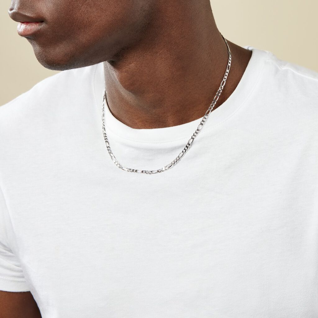 Chaîne Vivian Maille Alternee 1/3 Argent Blanc - Chaines Homme | Histoire d’Or