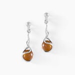 Boucles D'oreilles Pendantes Argent Blanc Ferima Ambre - Boucles d'oreilles fantaisie Femme | Histoire d&rsquo;Or