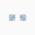 Boucles D'oreilles Puces Elea Or Blanc Topaze Bleu Sky - Clous d'oreilles Femme | Histoire d&rsquo;Or