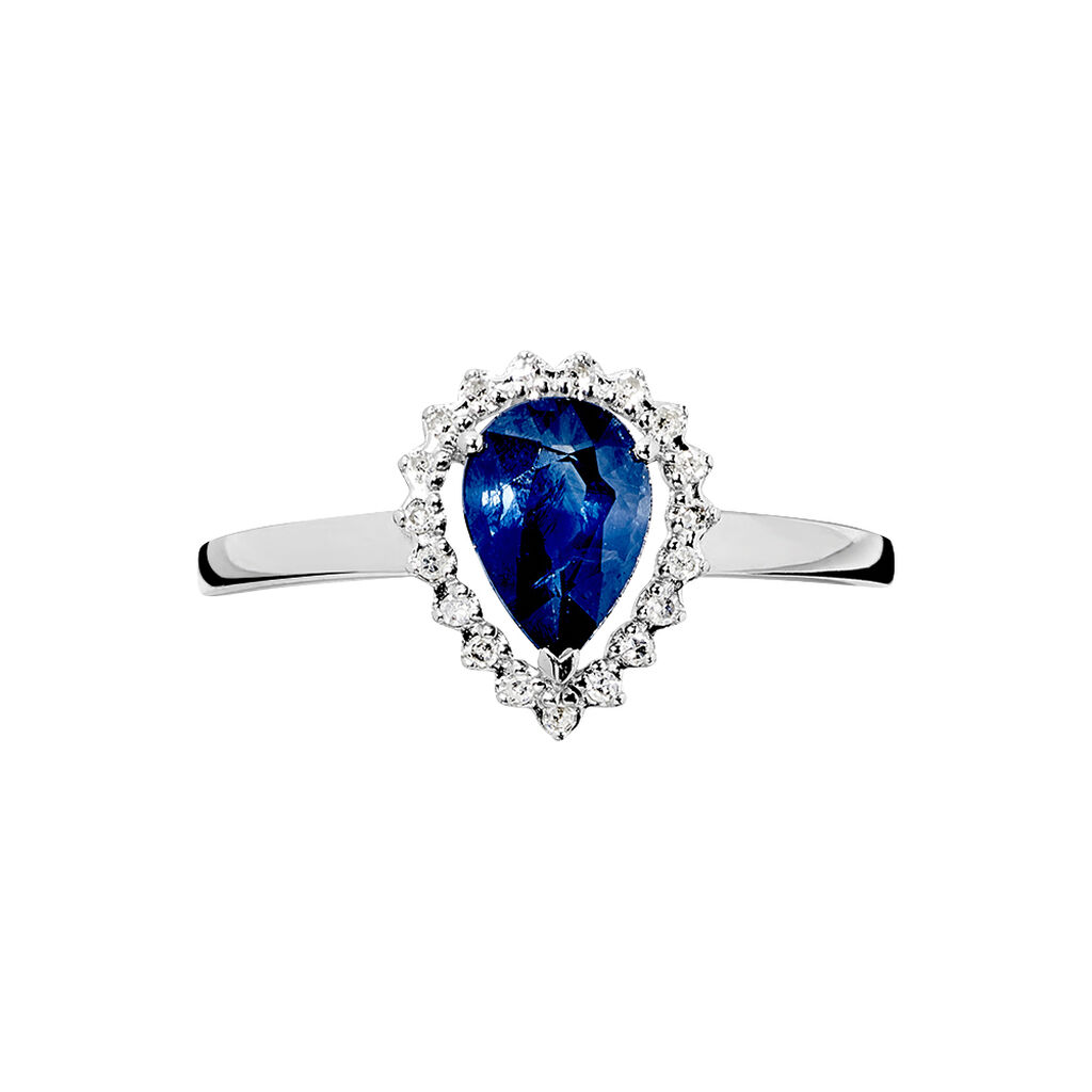 Bague Nola Or Blanc Saphir Et Diamant - Bagues solitaires Femme | Histoire d’Or