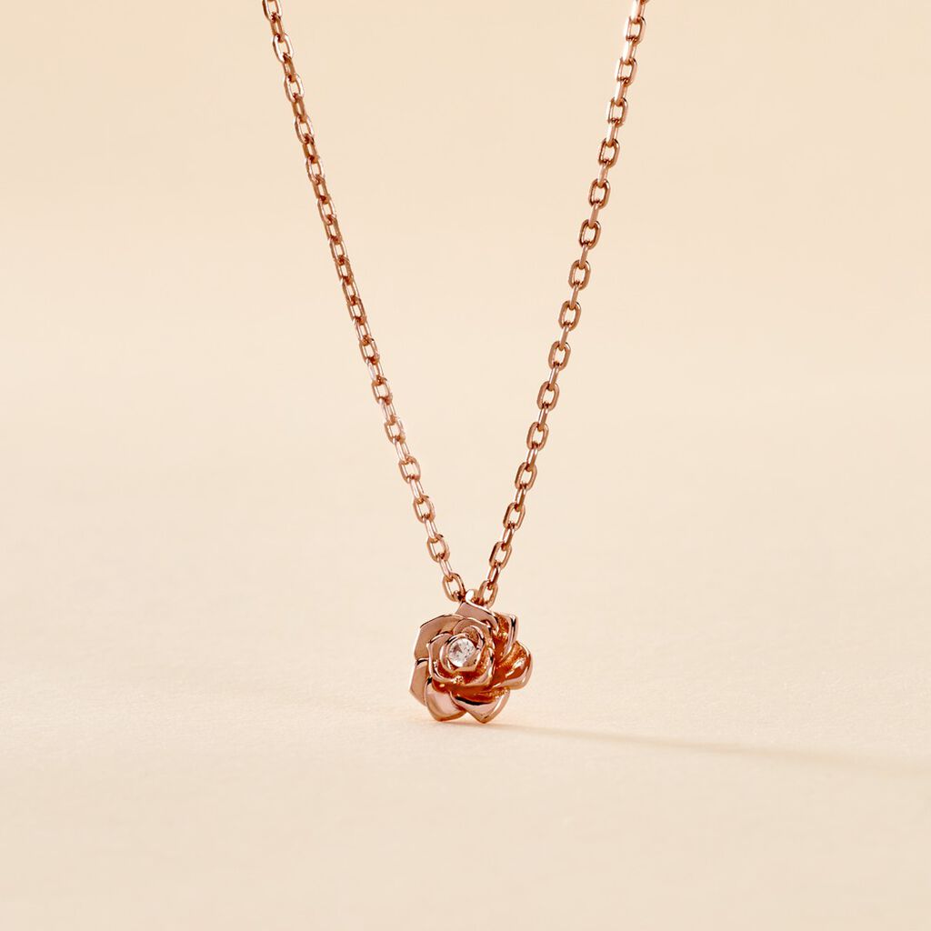 Collier Jannea Argent Rose Oxyde De Zirconium - Colliers fantaisie Femme | Histoire d&rsquo;Or