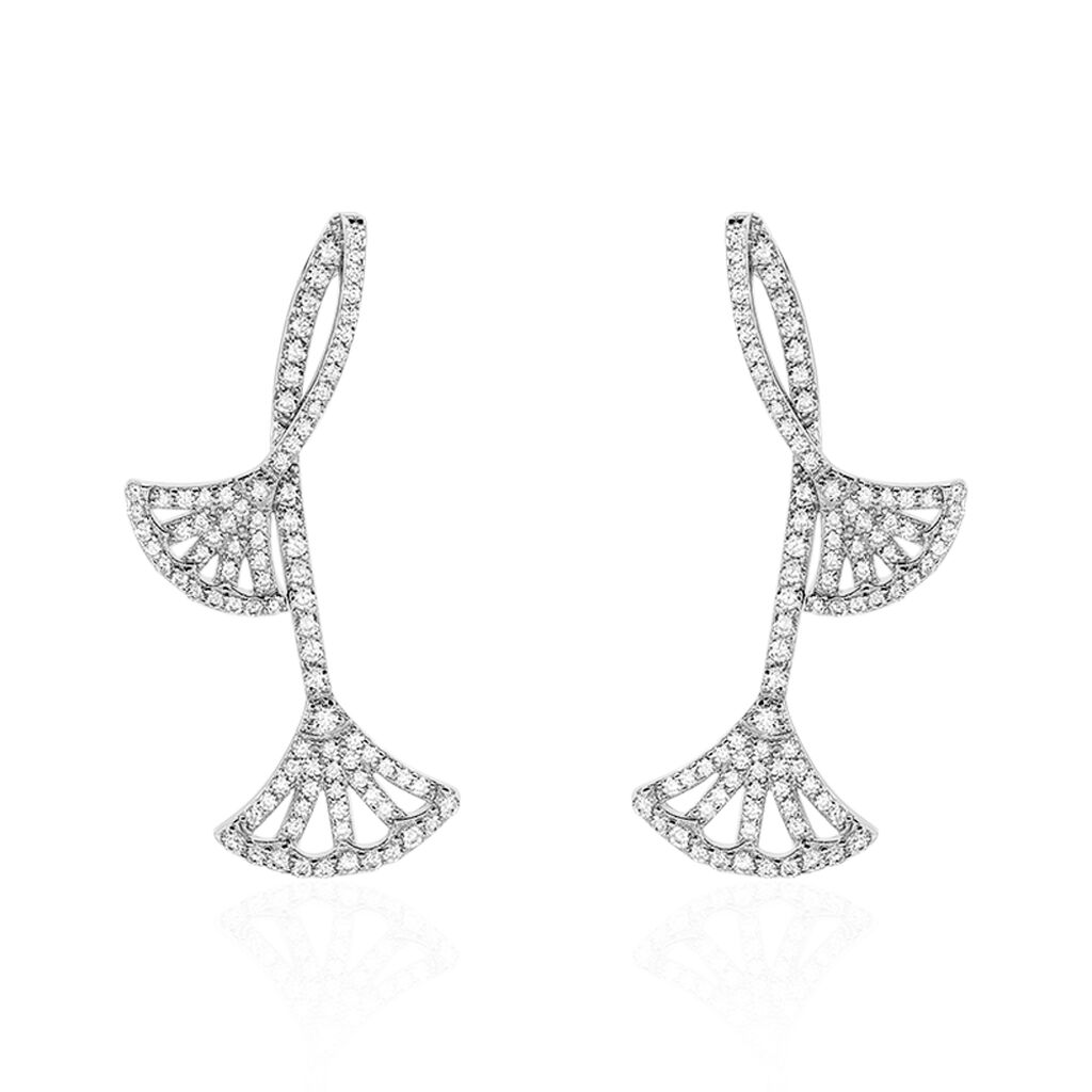 Boucles D'oreilles Pendantes Sarita Argent Blanc Oxyde De Zirconium - Boucles d'oreilles pendantes Femme | Histoire d’Or