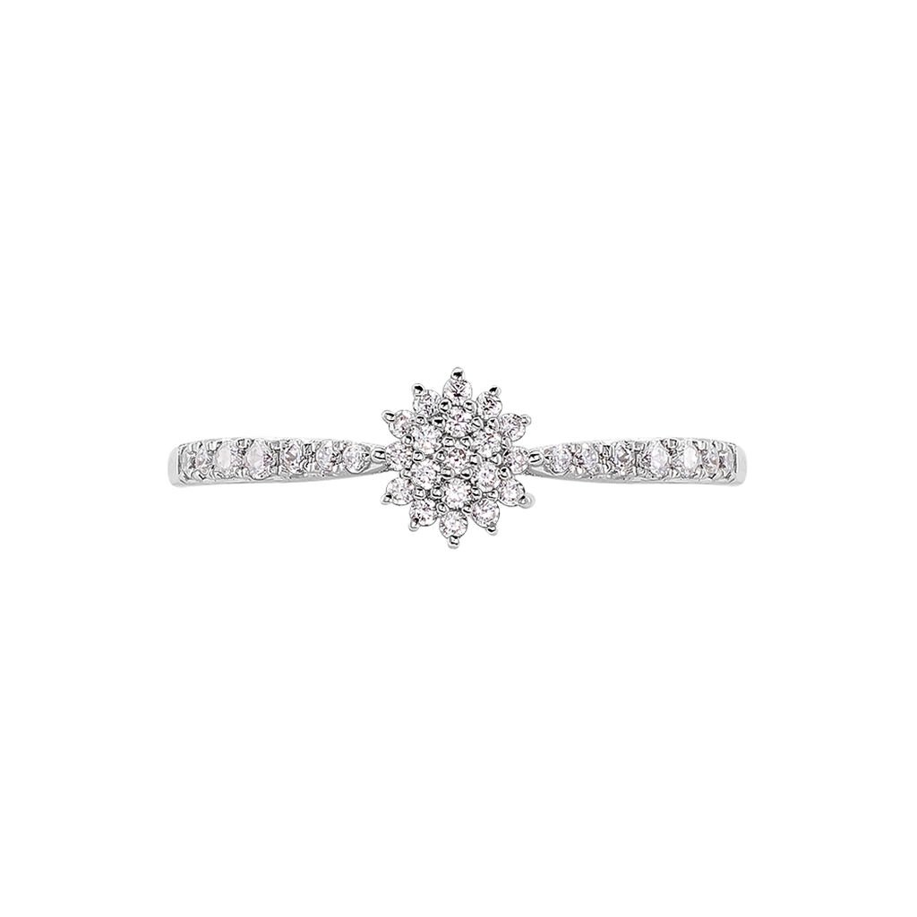 Bague Shin Or Blanc Oxyde De Zirconium - Bagues avec pierre Femme | Histoire d’Or