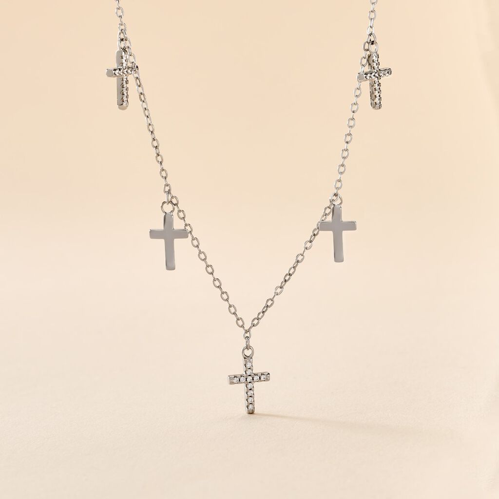 Collier Ivah Argent Blanc Oxyde De Zirconium - Colliers fantaisie Femme | Histoire d’Or