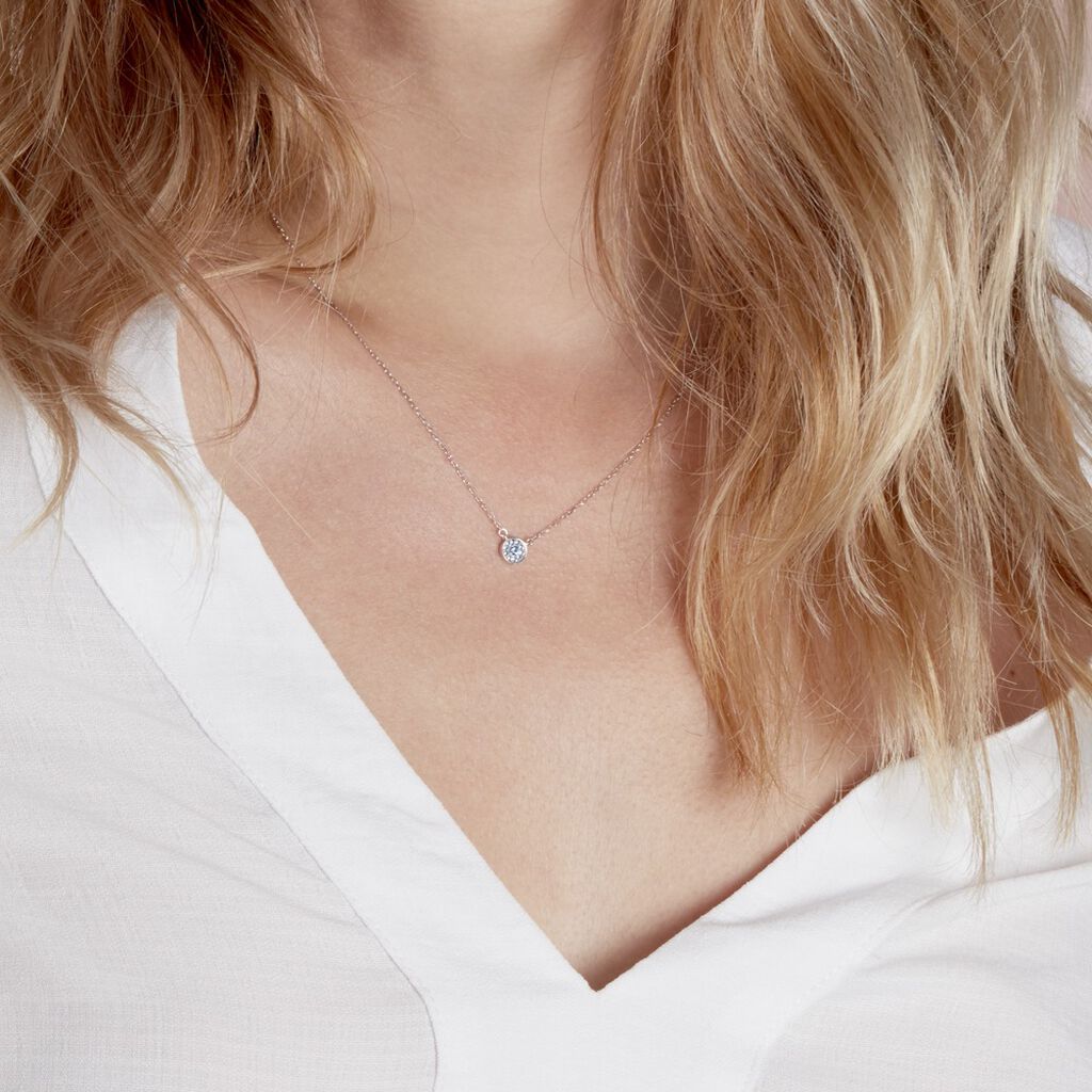 Collier Auxana Argent Blanc Oxyde De Zirconium - Colliers fantaisie Femme | Histoire d’Or