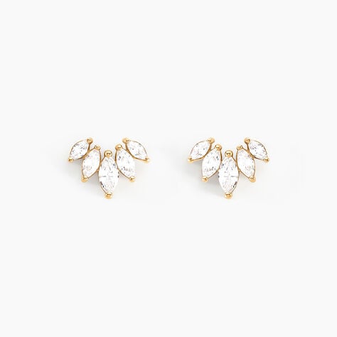 Boucles D'oreilles Puces Amazonia Plaqué Or Jaune Oxyde De Zirconium - Boucles d'oreilles fantaisie Femme | Histoire d’Or