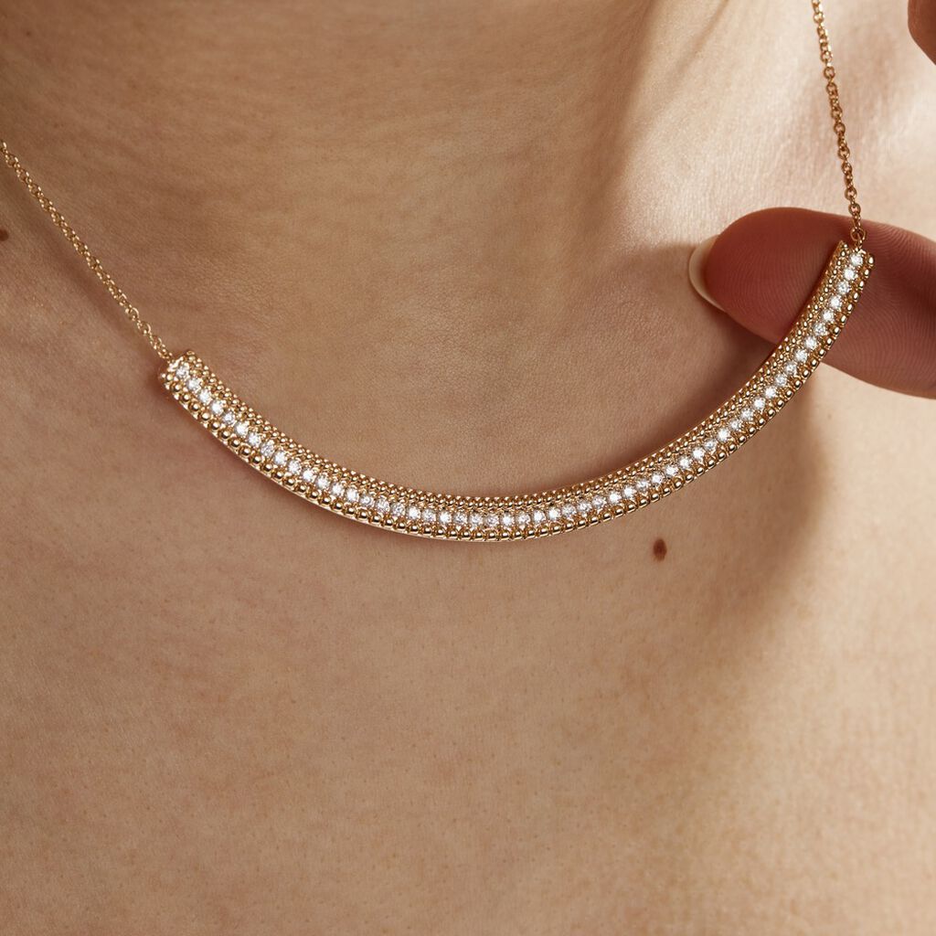 Collier Marie-baptistine Plaqué Or Jaune Oxyde De Zirconium - Colliers Femme | Histoire d’Or