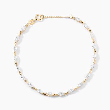 Bracelet Sparkle Or Jaune Oxyde De Zirconium