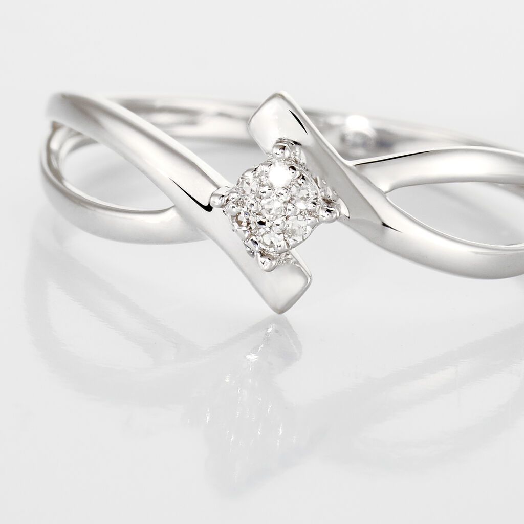 Bague Jone Or Blanc Diamant - Bagues avec pierre Femme | Histoire d’Or