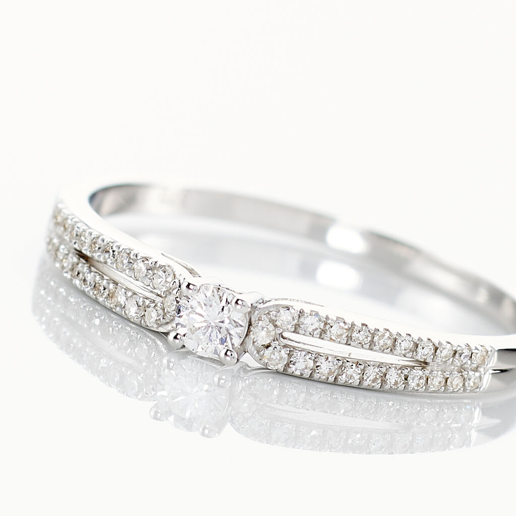 Bague Solitaire Katalina Or Blanc Diamant - Bagues solitaires Femme | Histoire d&rsquo;Or