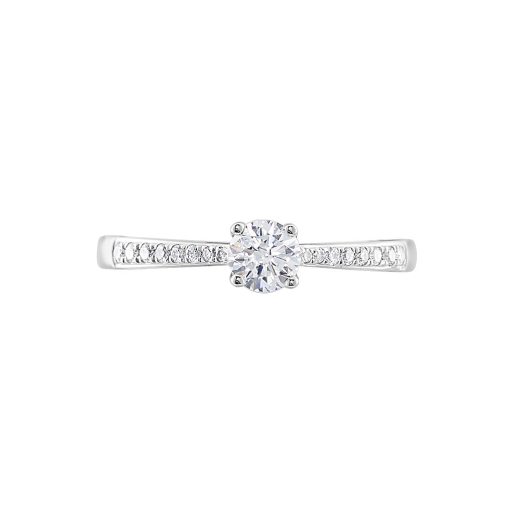 Bague Solitaire Hemera Platine Blanc Diamant - Bagues solitaires Femme | Histoire d&rsquo;Or
