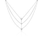 Collier Shanene Argent Blanc Oxyde De Zirconium - Colliers doubles et triples cha&icirc;nes Femme | Histoire d&rsquo;Or