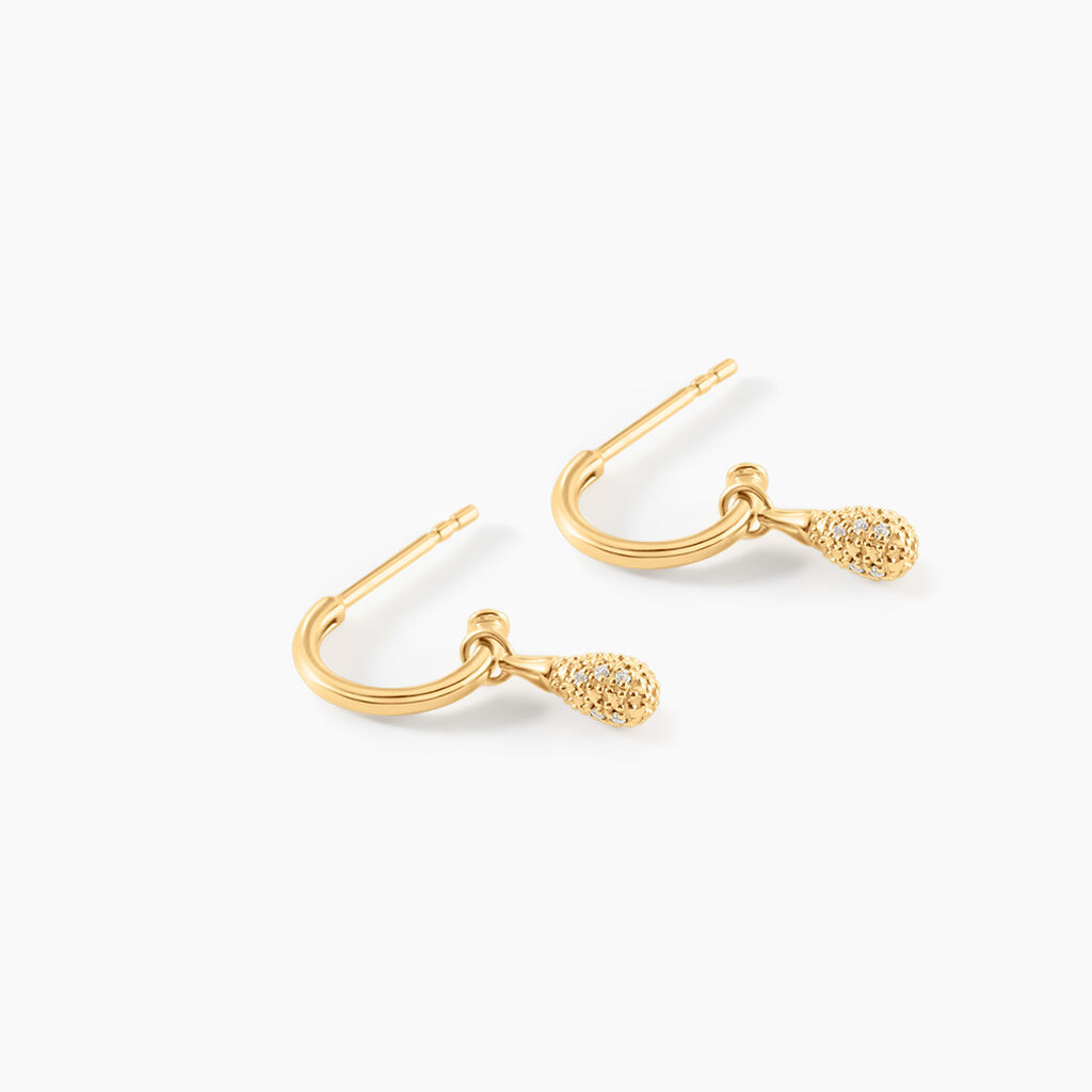Cr&eacute;oles Roscoe Or Jaune Diamant - Boucles d'oreilles cr&eacute;oles Femme | Histoire d&rsquo;Or