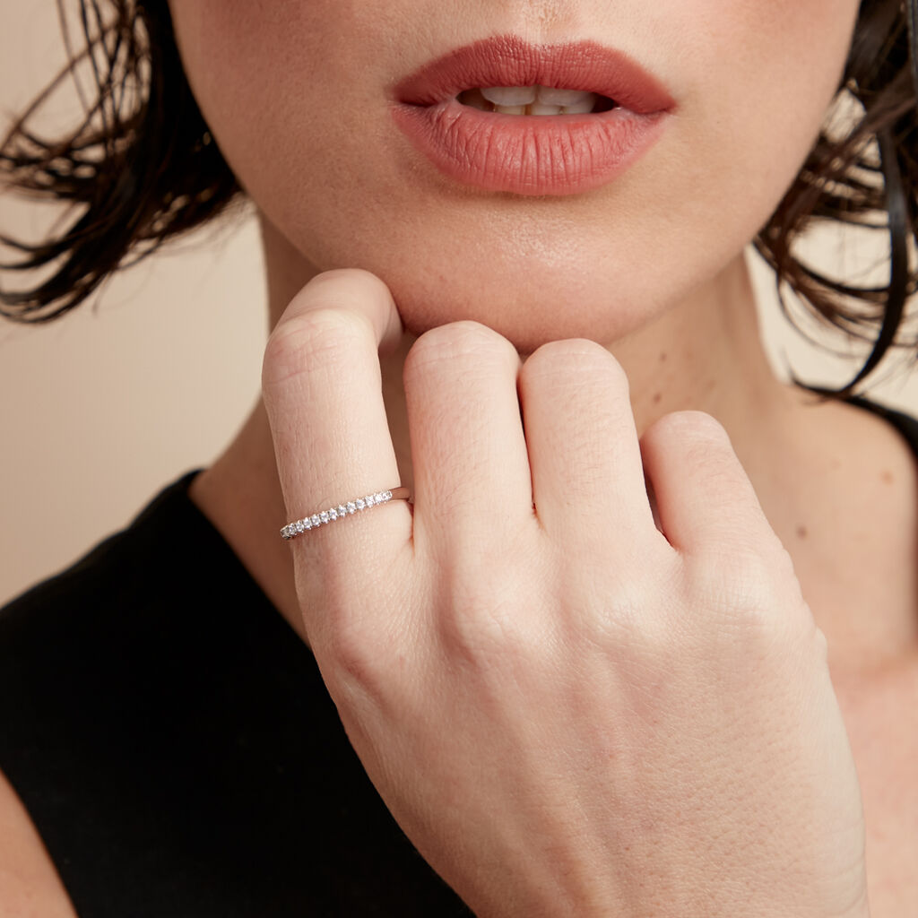 Bague Infini Pop Argent Blanc Oxyde De Zirconium - Bagues avec pierre Femme | Histoire d’Or