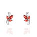 Boucles D'oreilles Puces Angie Or Blanc Diamant Et Rubis - Clous d'oreilles Femme | Histoire d’Or