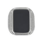 Chevaliere Acier Blanc Romanus Pierre - Bagues solitaires Homme | Histoire d&rsquo;Or