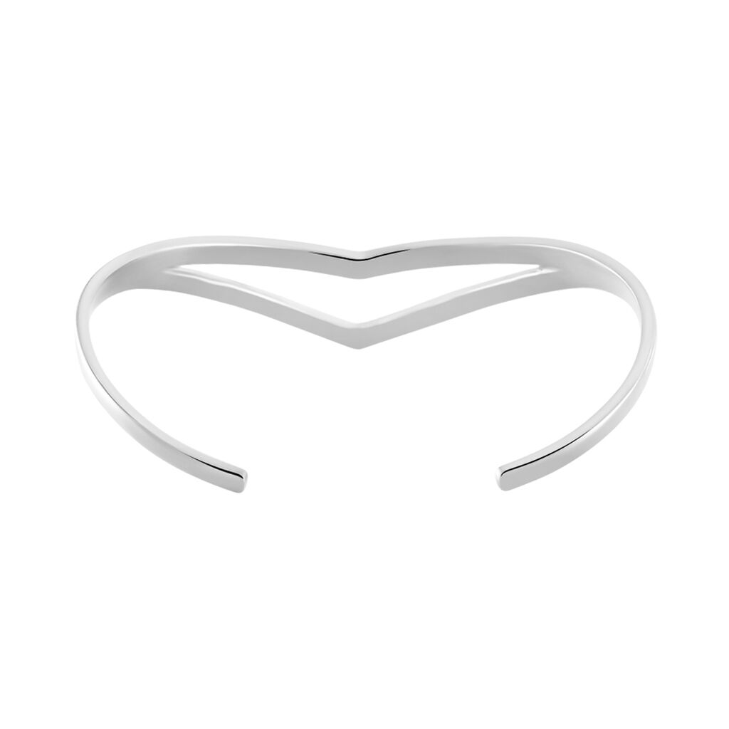 Bracelet Jonc Acier Blanc Strass - Bracelets joncs Femme | Histoire d’Or