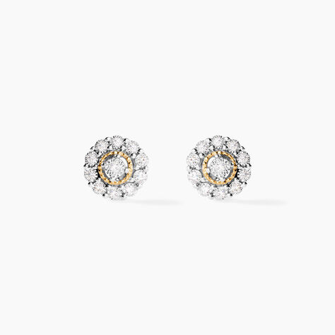 Boucles D'oreilles Puces Charletta Or Jaune Diamant - Clous d'oreilles Femme | Histoire d&rsquo;Or