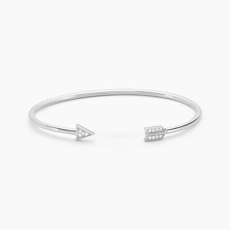 Bracelet Jonc Danae Argent Blanc Oxyde De Zirconium - Bracelets joncs Femme | Histoire d&rsquo;Or