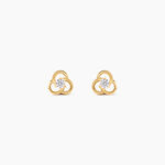 Boucles D'Oreilles Puces Elliott Argent Dor&eacute; A L'Or 750/1000 Oxyde De Zirconium - Boucles d'oreilles fantaisie Femme | Histoire d&rsquo;Or