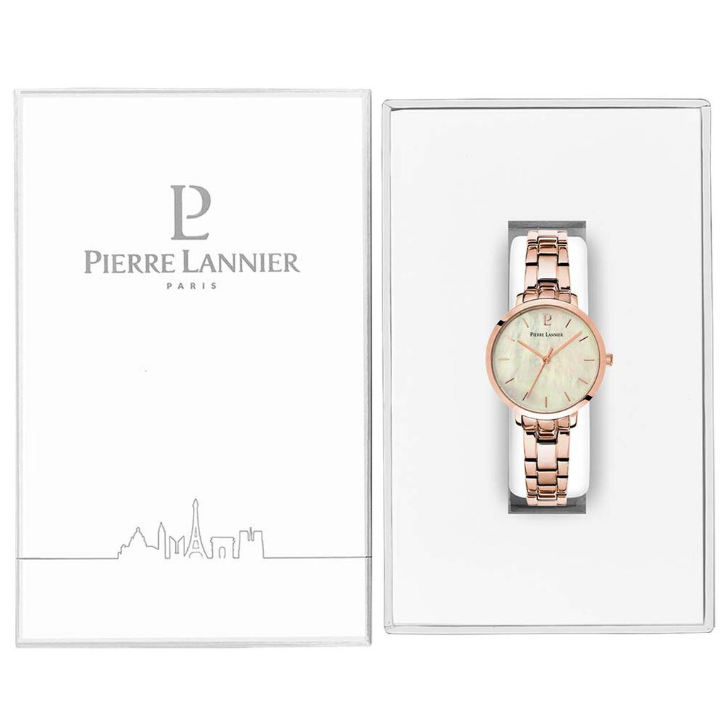 Montre Pierre Lannier Aura Acier Dor&eacute; Rose - Montres Femme | Histoire d&rsquo;Or