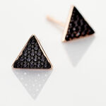 Boucles D'oreilles Puces Amellia Argent Rose Oxyde De Zirconium - Boucles d'oreilles fantaisie Femme | Histoire d&rsquo;Or