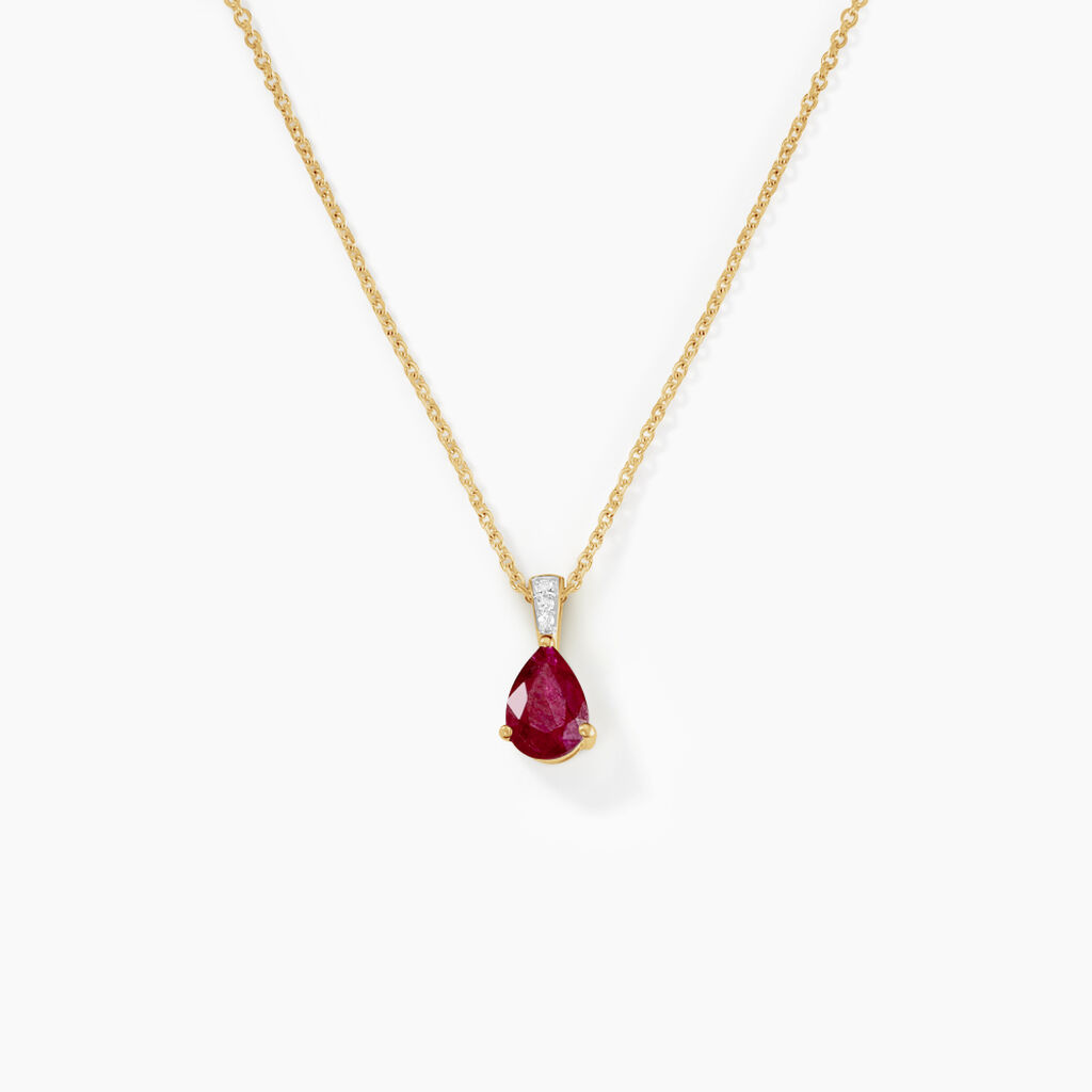 Pendentif Pâris Or Jaune Rubis Diamant - Pendentifs Femme | Histoire d’Or