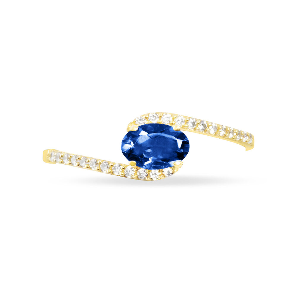 Bague Loriane Or Jaune Saphir Et Diamant - Bagues solitaires Femme | Histoire d’Or