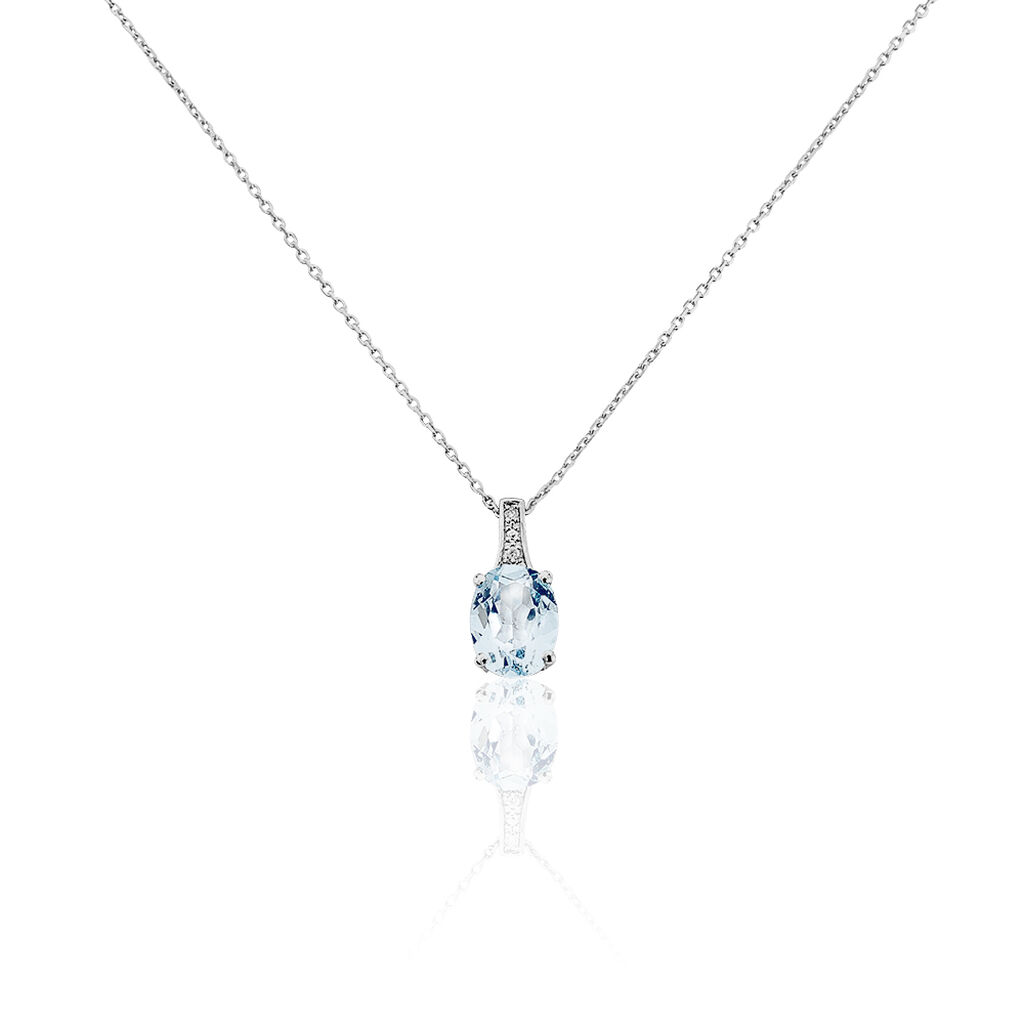 Collier Cindy Or Blanc Topaze Oxyde De Zirconium
