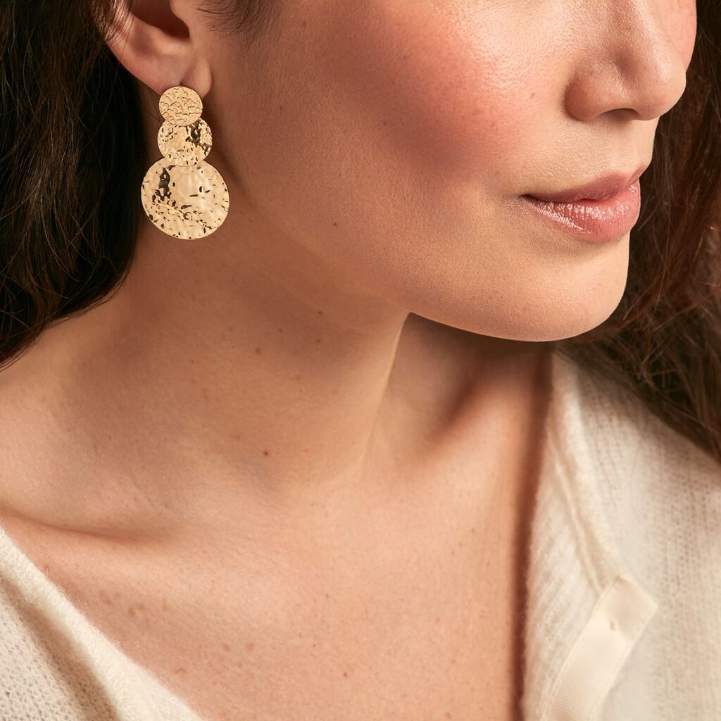 Boucles D'oreilles Pendantes Josephine Acier Doré - Boucles d'oreilles fantaisie Femme | Histoire d’Or