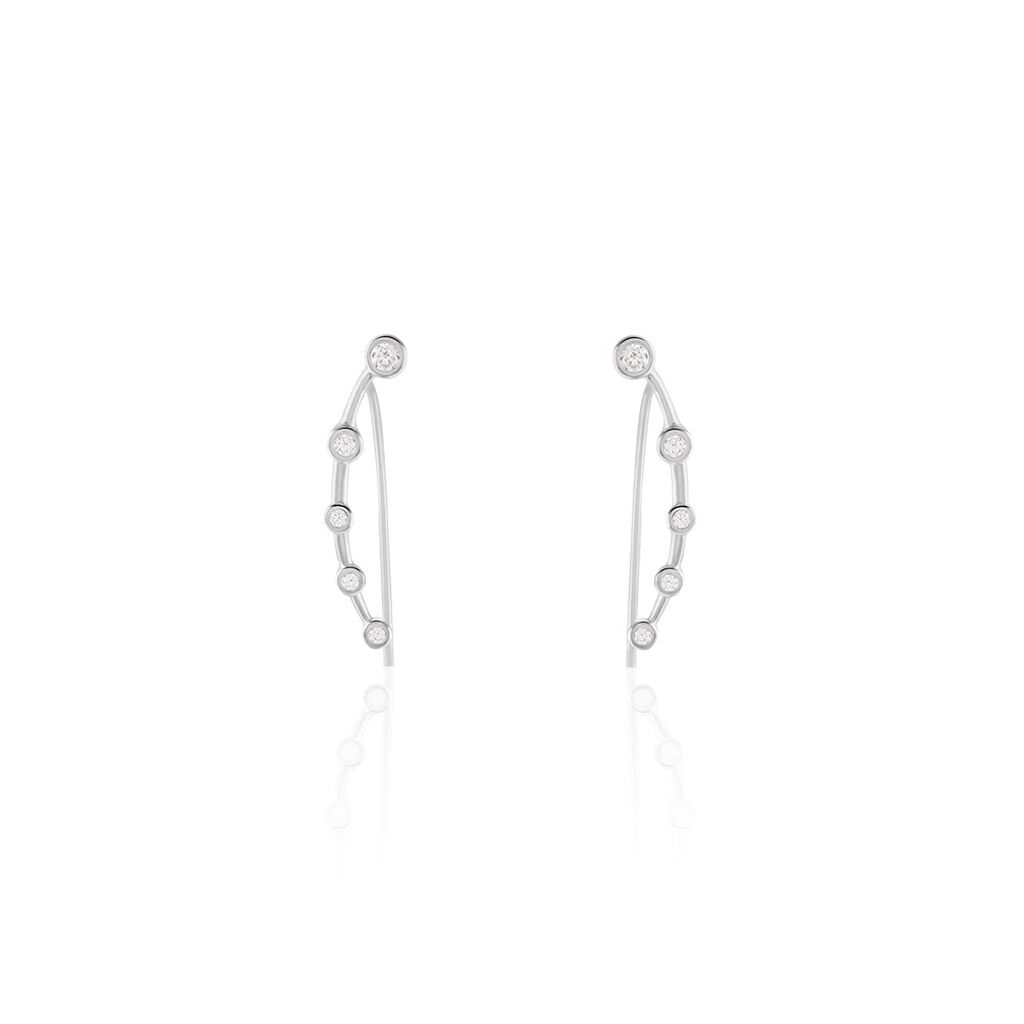 Boucles D'oreilles Grimpantes Cristof Argent Oxyde - Boucles d'oreilles fantaisie Femme | Histoire d&rsquo;Or