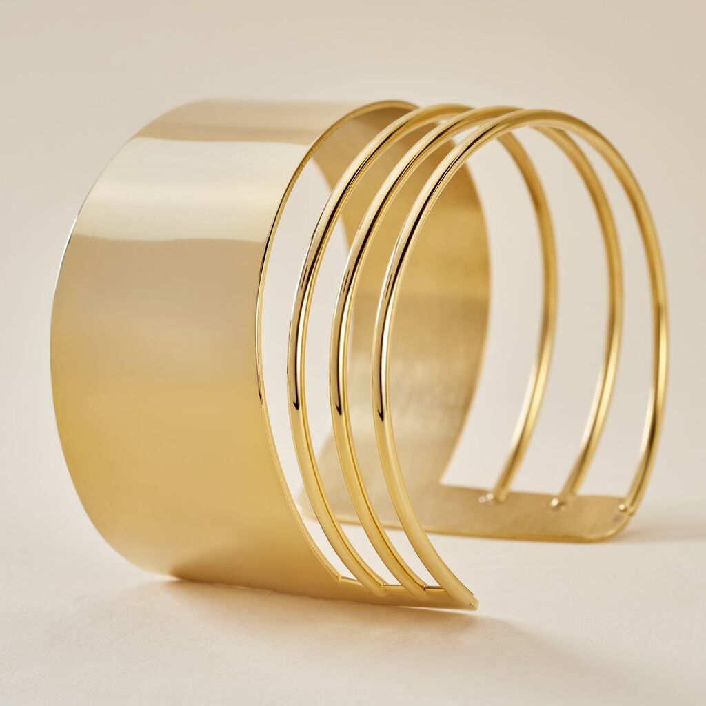 Bracelet Manchette Beli Acier Doré - Bracelets manchettes Femme | Histoire d’Or