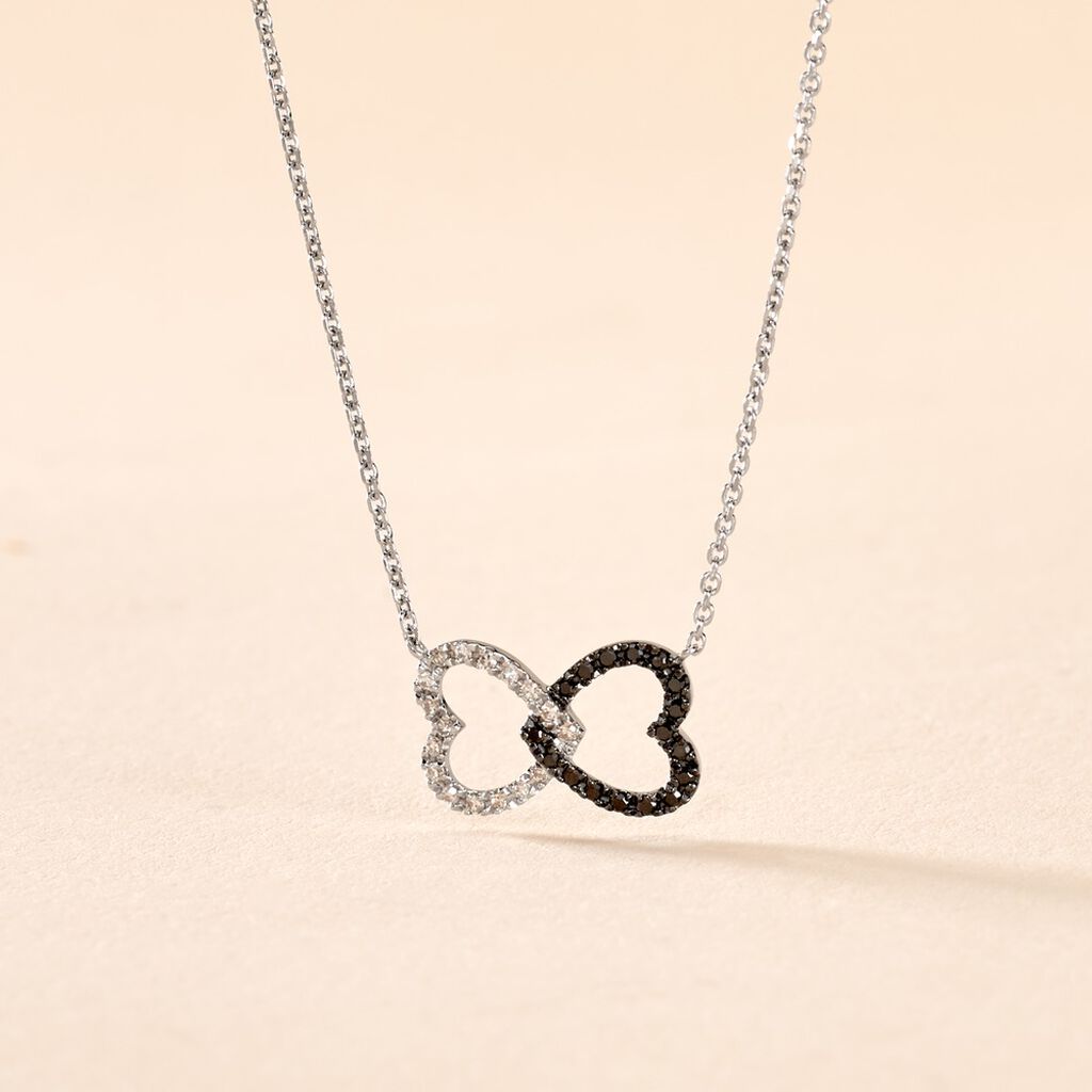 Collier Miranda Or Blanc Diamant - Colliers Coeur Femme | Histoire d&rsquo;Or