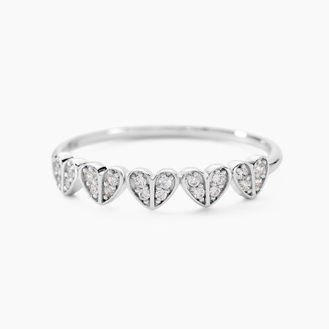Bague Declaration Argent Blanc Oxyde De Zirconium - Bagues avec pierre Femme | Histoire d’Or