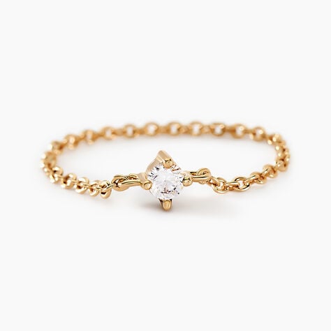 Bague Lilou Plaqu&eacute; Or Dor&eacute; Oxyde De Zirconium - Bagues solitaires Femme | Histoire d&rsquo;Or