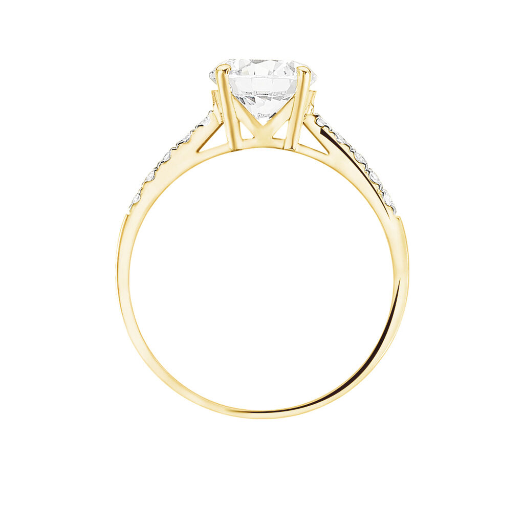 Bague Solitaire Terese Or Jaune Oxyde De Zirconium - Bagues solitaires Femme | Histoire d&rsquo;Or
