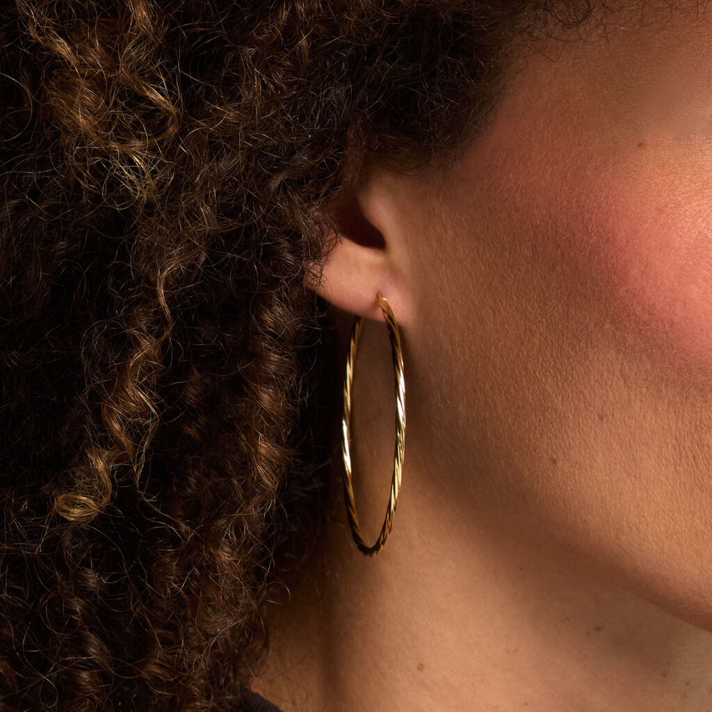 Cr&eacute;oles Argent Dor&eacute; A L'Or 750/1000 - Boucles d'oreilles cr&eacute;oles Femme | Histoire d&rsquo;Or