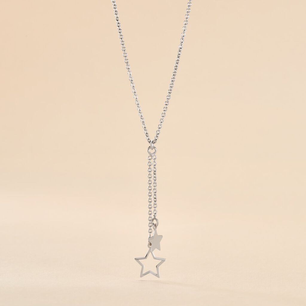 Collier Juliette Argent Blanc - Bijoux sans pierre Femme | Histoire d&rsquo;Or