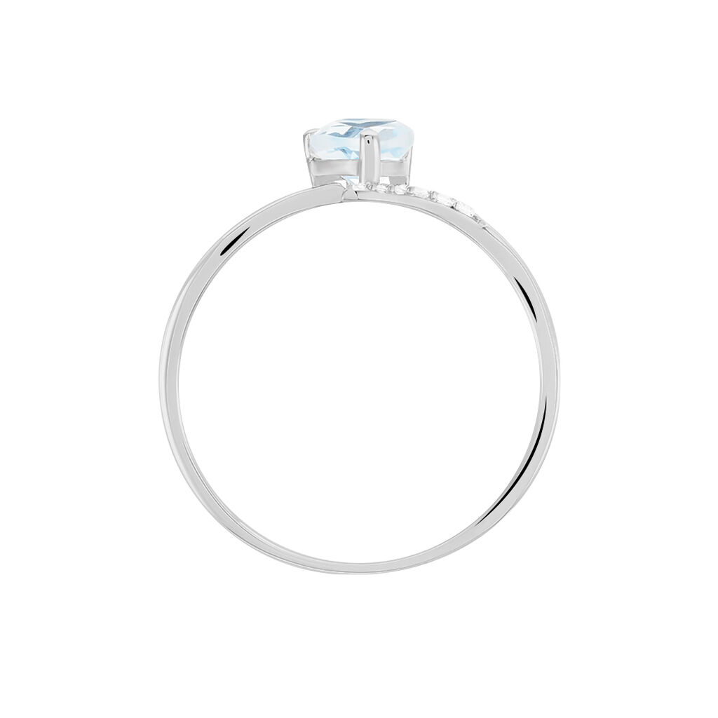 Bague Eva Or Blanc Topaze Et Oxyde De Zirconium - Bagues solitaires Femme | Histoire d’Or