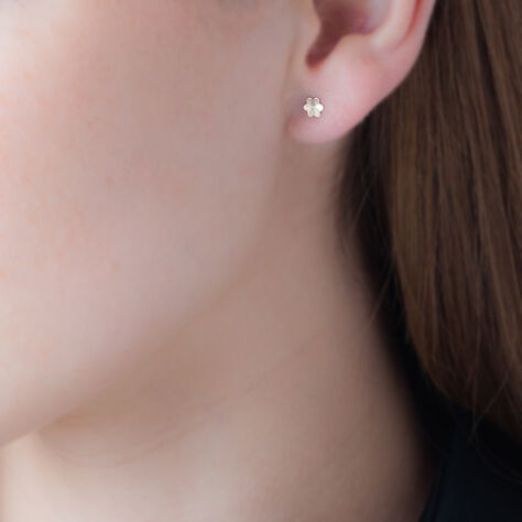 Boucles D'oreilles Puces Philine Fleur Or Jaune - Clous d'oreilles Femme | Histoire d’Or
