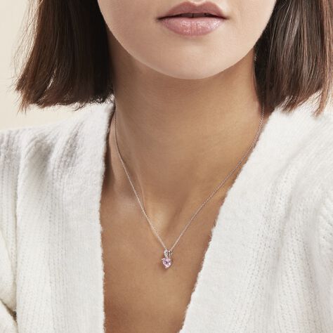 Collier Argent Blanc Atieno Oxyde De Zirconium - Colliers Coeur Femme | Histoire d’Or