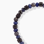 Bracelet Naturel Acier Argent&eacute; Sodalite Labradorite - Bracelets Pierre Homme | Histoire d&rsquo;Or
