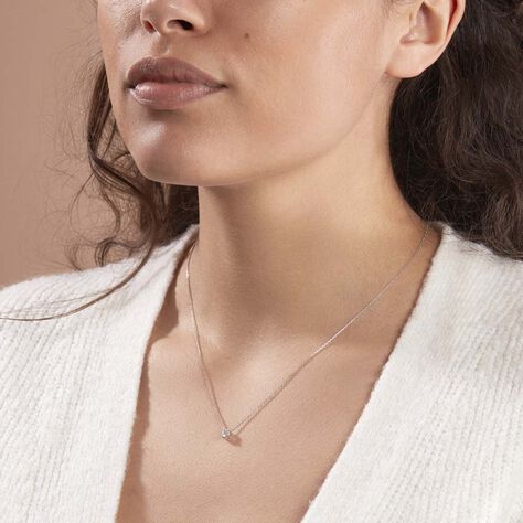 Collier Ponama Or Blanc Oxyde De Zirconium - Colliers Femme | Histoire d’Or