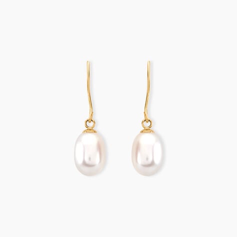 Boucles D'oreilles Pendantes Baroque Or Jaune Perle De Culture - Boucles d'oreilles pendantes Femme | Histoire d&rsquo;Or