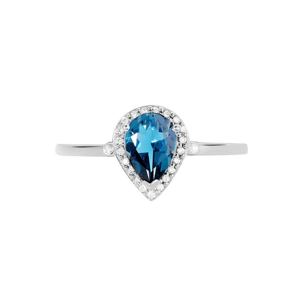 Bague Anatolie Or Blanc Topaze Et Oxyde De Zirconium - Bagues solitaires Femme | Histoire d’Or
