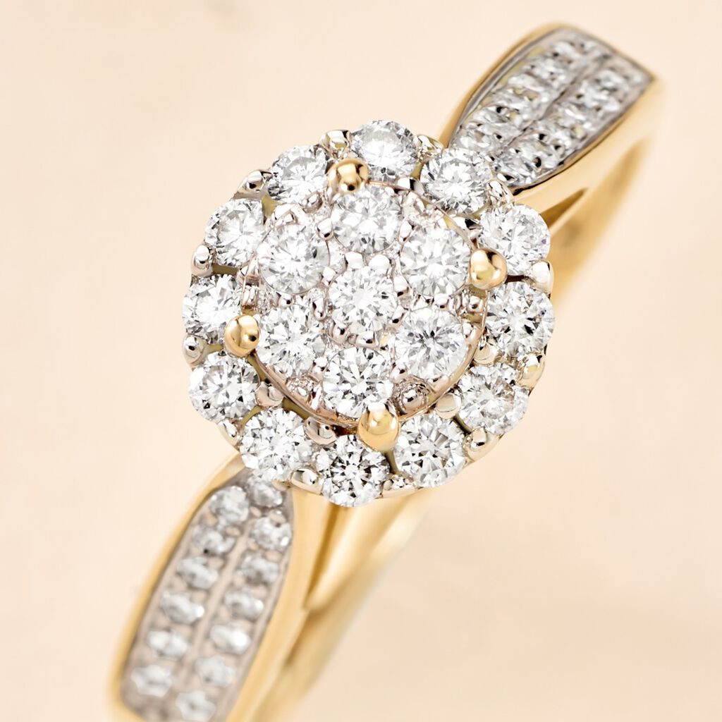 Bague Chou Or Jaune Diamant - Bagues avec pierre Femme | Histoire d’Or